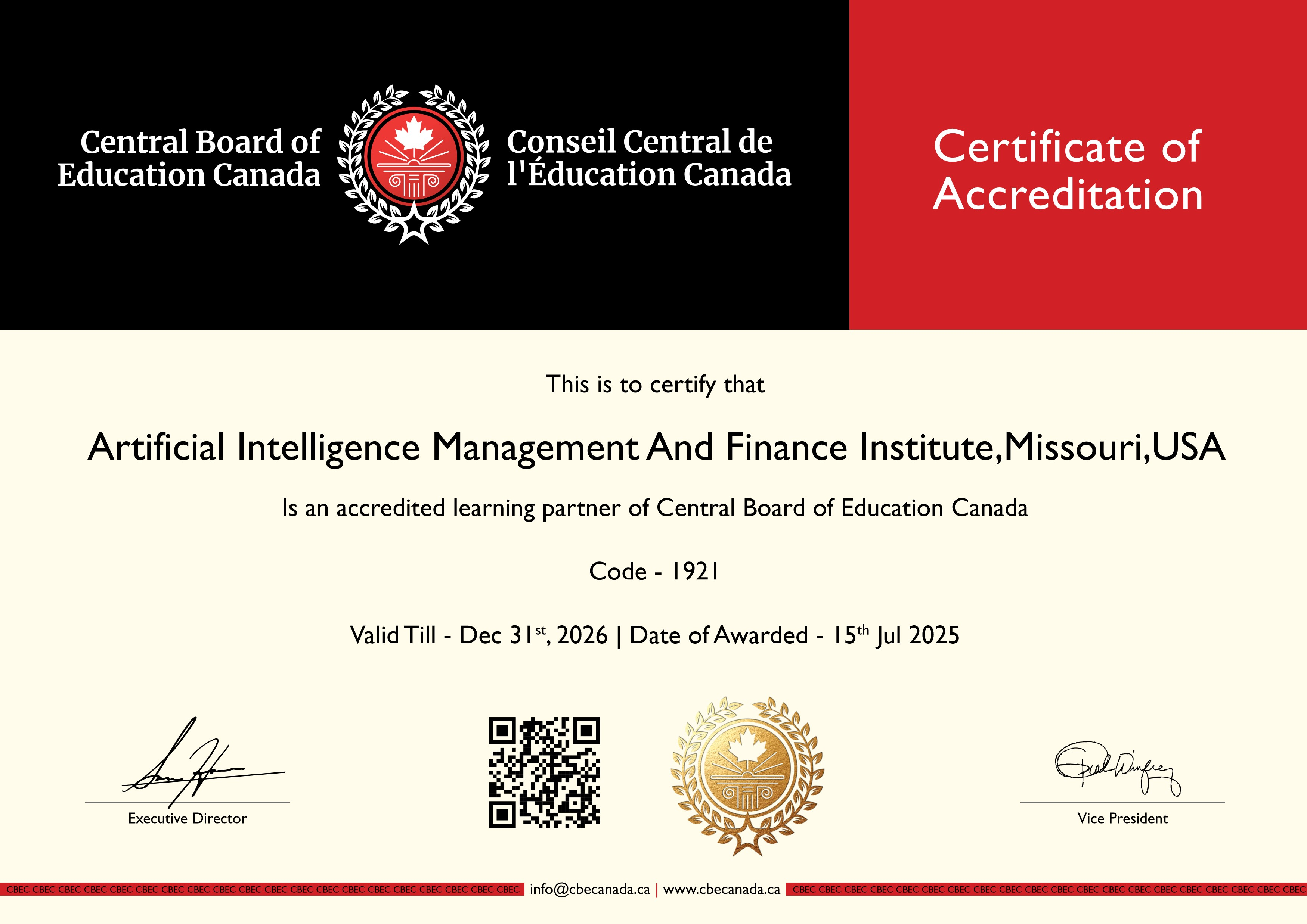 CBEC Certificate
